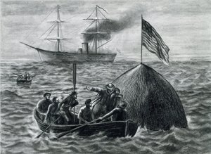 Ilustración para la novela "De la Tierra a la Luna". de Emile Antoine Bayard