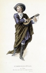 El Conde Almavira en "Le barbier de Seville" en "Oeuvres completes de Beaumarchais", ed. Laplace Sanchez & cie, París de Emile Antoine Bayard