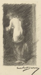 Estudio de una mujer desnuda, vista de espaldas