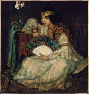 Una belleza oriental sentada