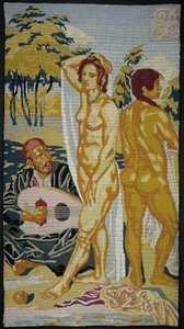 mesa Geborduurd; dos bañistas de Emile Bernard