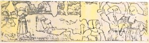 La Lessive (La lavandería) (cincografía coloreada a mano)