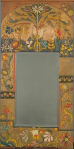 Marco de espejo decorado con plantas, flores y dos figuras femeninas, 1908 de Emile Bernard