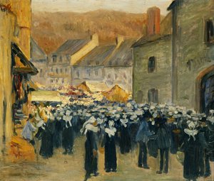 El mercado en Pont-Aven de Emile Bernard