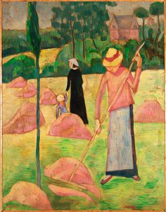 Mujer con rastrillo ... (óleo sobre lienzo) de Emile Bernard