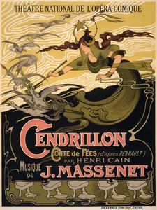 Cartel de la ópera Cendrillon de Jules Massenet de Émile Bertrand