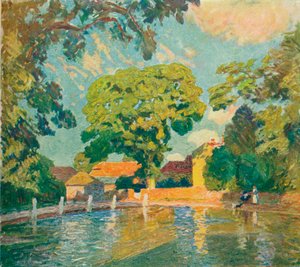 El estanque del pueblo, Upton Grey, c1914