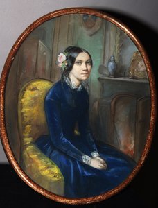 Retrato de Idalia Poletika (?) (Retrato de I. Poletika). Obra de Emile Francois Dessain (1808-1882), acuarela y pastel sobre papel