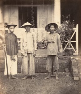 Prisioneros conducidos por un Mata, Cochinchina de Emile Gsell