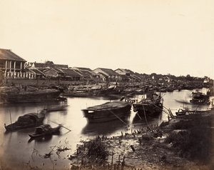 Vista de la ciudad china Cholen, hoja No. 5, Saigón, Cochinchina, 1866 de Emile Gsell