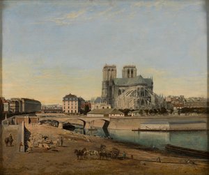 Ábside de Notre-Dame, visto desde el Quai de la Tournelle, 1860