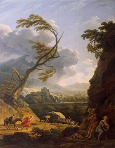 Mediodía en tierra, ráfaga de viento de Emile Jean Horace Vernet