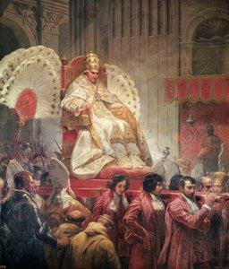 El Papa Pío VIII (1761-1830) en San Pedro en la Sedia Gestatoria, 1829 de Emile Jean Horace Vernet