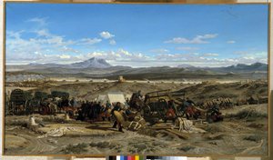 Acampada a mediodía. Pintura de Emile Loubon (1809-1863). Óleo sobre lienzo. Museo Granet, Aix en Provence