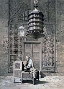 Puerta de la tumba, Mezquita del Sultán Barquq, siglo XIX de Emile Prisse d