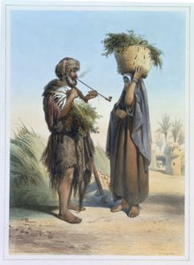 Hombre y mujer fellah, ilustración de 