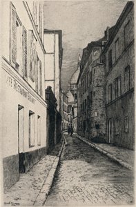 Rue St Rustique, Montmartre, 1915 de Emile Rousseau
