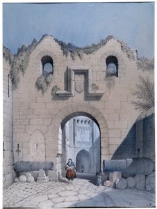 Vista de la puerta del bulevar. El Monte Saint Michel. Dibujo de Emile Sagot Museo Municipal de Avranches (Mancha) de Emile Sagot
