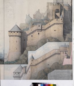 Vista del machicoulis entre la Torre Norte y la Torre Claudina del Monte Saint Michel. Dibujo de Emile Sagot. Museo Municipal de Avranches (Manche) de Emile Sagot