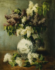 Lilas en un jarrón de Delft, 1895