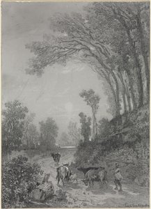 Paisaje con vacas, segunda mitad del siglo XIX de Émile van Marcke