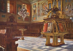 El Elscorial: El Coro (colour litho)