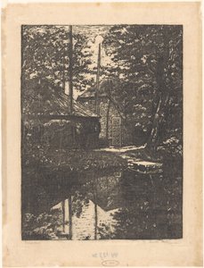 Granja frente al mar y granero de heno de Emilius Wilhelmus Dehé (signed by artist)
