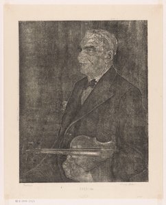 Retrato del padre del artista con violín de Emilius Wilhelmus Dehé (signed by artist)