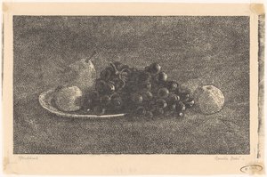Tazón con uvas y otras frutas de Emilius Wilhelmus Dehé (signed by artist)