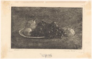 Tazón con uvas y otras frutas de Emilius Wilhelmus Dehé (signed by artist)