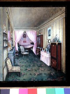 Interior de dormitorio en el Hotel Rainbeaux, París de Emma Roberts