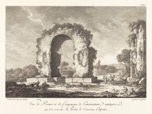 Vista de ruinas y fragmentos de construcción antigua... de la antigua Capua de Emmanuel Jean Nepomucène de Ghendt after Claude Louis Châtelet
