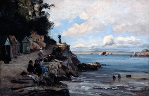 Sábado en la playa de baño de mujeres, 1876 de Emmanuel Lansyer