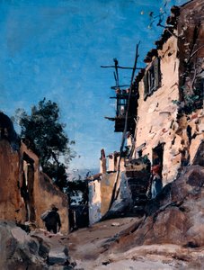 El casco antiguo bajo el cementerio, Menton, 1890 de Emmanuel Lansyer