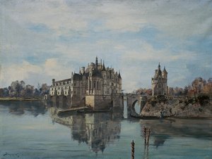 El castillo de Chenonceau, agosto de 1891 (óleo sobre lienzo) de Emmanuel Lansyer