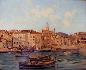 El puerto de Menton 1891 (pintura) de Emmanuel Lansyer