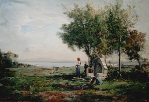 Mujeres en la fuente de Emmanuel Lansyer