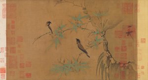 Pinzones y bambú, principios del siglo XII de Emperor Huizong
