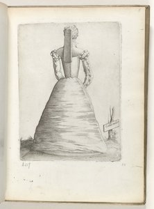 Galla Mulier (título sobre objeto) Una mujer casada de Francia, vestida a la moda de alrededor de 1550 Diversarum gentium nostrae aetatis habitus (título de la serie) de Enea Vico