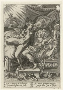 Marte y Venus como amantes de Enea Vico