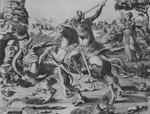 San Jorge matando al dragón de Enea Vico