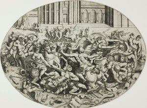 La batalla de las amazonas de Enea Vico