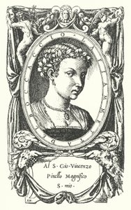 La dama Fiammetta, sujeto de la novela Elegía de Madonna Fiammetta de Giovanni Boccaccio de Enea Vico