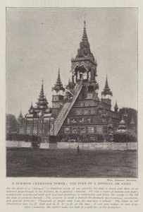 Una torre de cremación birmana, la pira de un Hpongyi, o santo de English Photographer