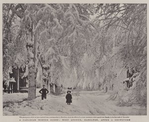 Una escena de invierno canadiense, West Avenue, Hamilton, después de una tormenta de nieve de English Photographer