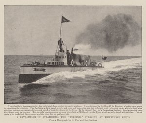 Una revolución en los barcos de vapor, el Turbinia navegando a treinta y cinco nudos