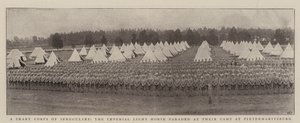 Un Cuerpo Inteligente de Irregulares, el Caballo Ligero Imperial desfilando en su Campamento en Pietermaritzburg de English Photographer