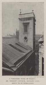 Una obra desaparecida de Wren, la iglesia de St. George, Botolph Lane, a punto de ser demolida de English Photographer