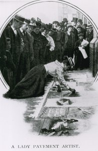 Una dama artista callejera en la época de la coronación de Eduardo VII de English Photographer