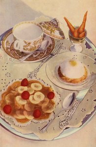 Un desayuno de guardería (foto en color)